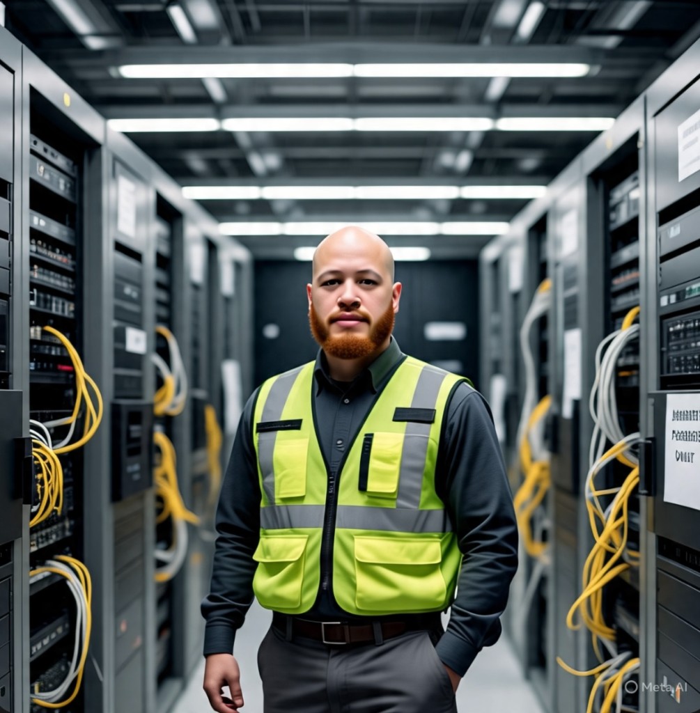 Emil working in a data center